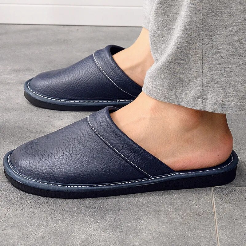 Indoor Men's Leather House Slippers