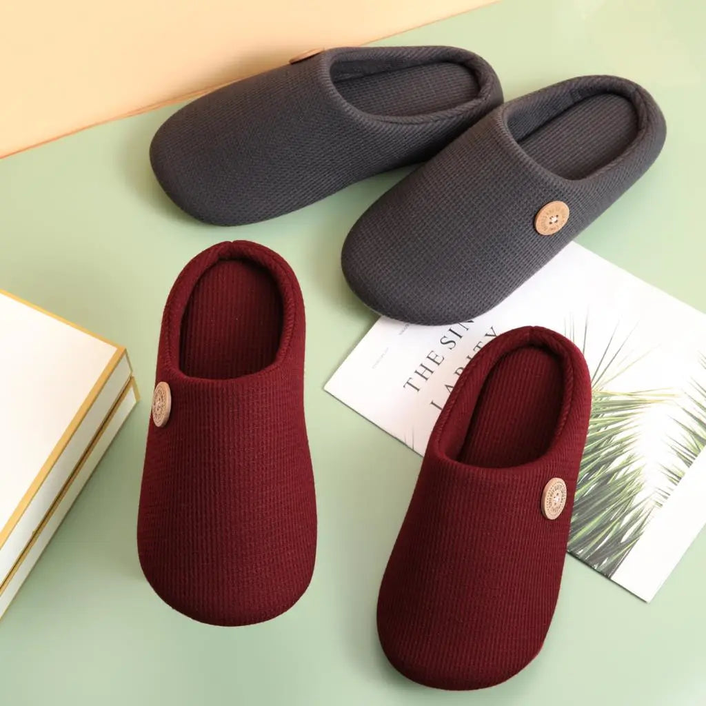 Litfun Warm Cotton Slippers For Women and Men Indoor Fluffy Slip-on Mules