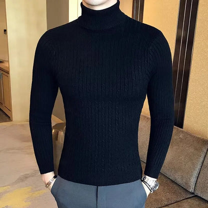 Knitted Wool Turtleneck Long Sleeve Sweaters For Men