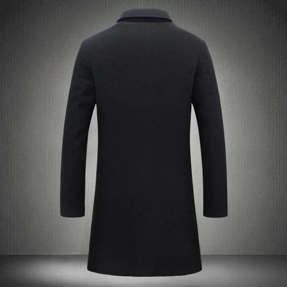 Men's Single Breasted Trench Coat / Autumn and Winter Jacket