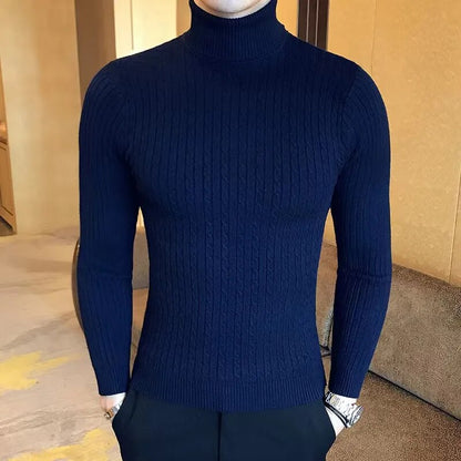 Knitted Wool Turtleneck Long Sleeve Sweaters For Men