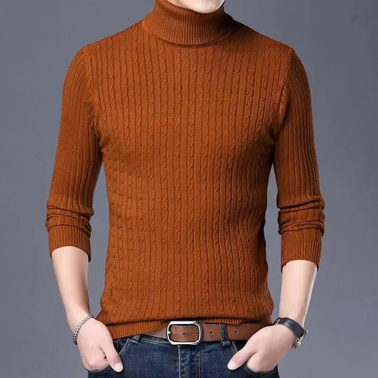 Knitted Wool Turtleneck Long Sleeve Sweaters For Men