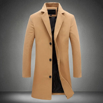 Men's Single Breasted Trench Coat / Autumn and Winter Jacket